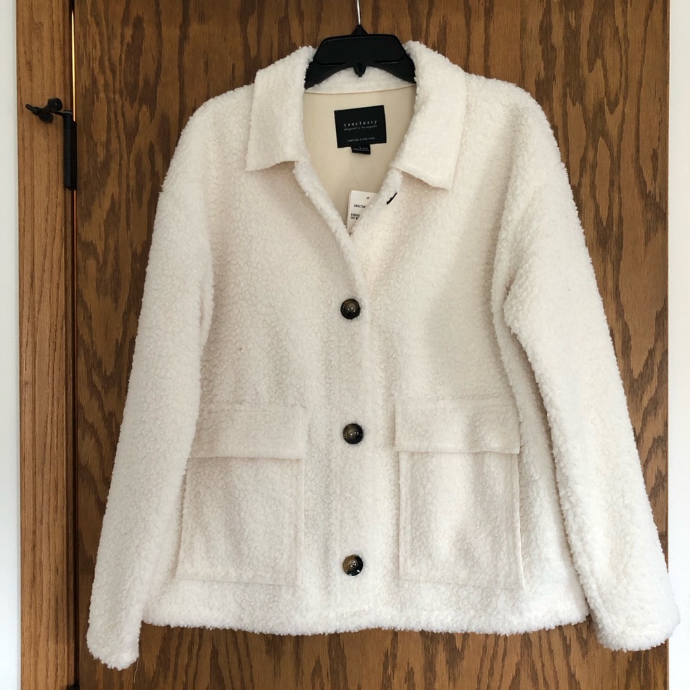 Sanctuary Clothing White Sherpa Jacket